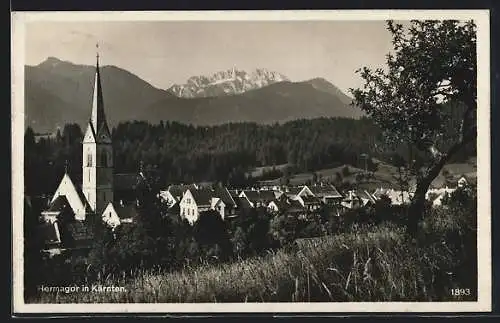 AK Hermagor in Kärnten, Teilansicht mit Kirche