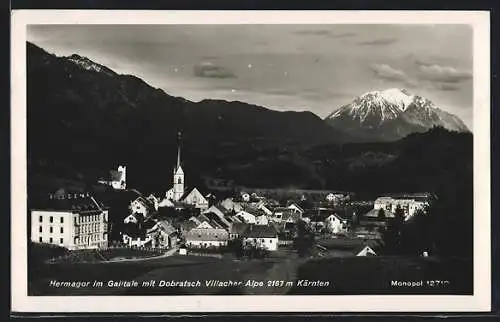 AK Hermagor im Gailtale, Panoramablick mit Dobratsch Villacher Alpe