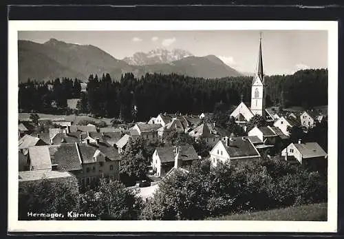 AK Hermagor /Kärnten, Teilansicht mit Kirche