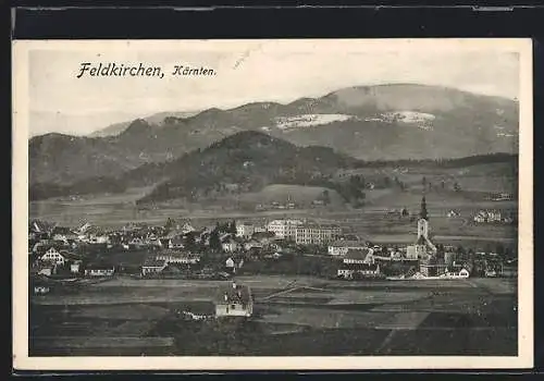 AK Feldkirchen /Kärnten, Teilansicht mit Kirche