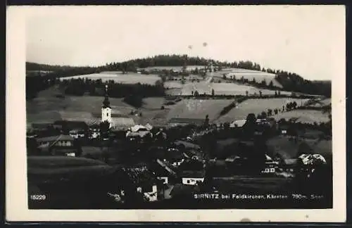 AK Sirnitz bei Feldkirchen, Teilansicht mit Kirche