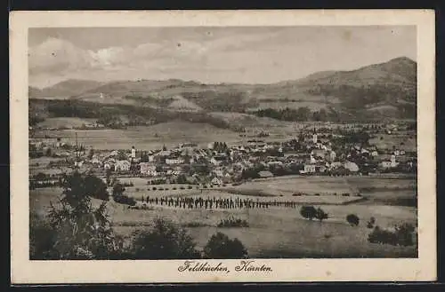 AK Feldkirchen /Kärnten, Teilansicht mit Kirche