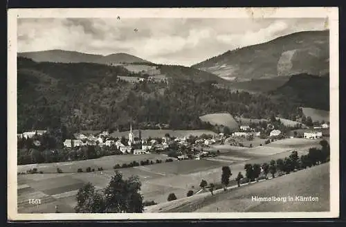 AK Himmelberg in Kärnten, Teilansicht mit Bergen