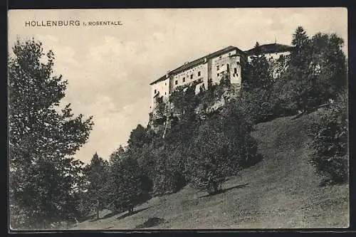 AK Hollenburg i. Rosentale, Blick zur Burg