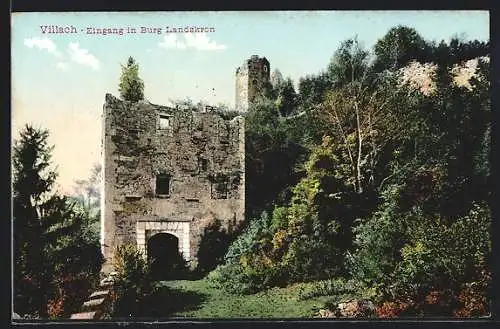 AK Villach, Eingang in Burg Landskron