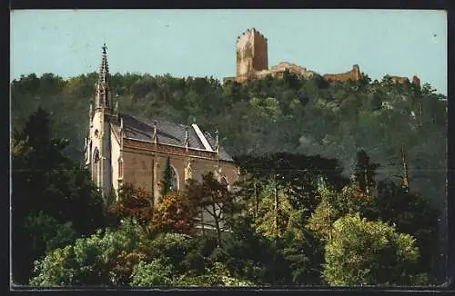 AK Baden bei Wien, Ruine Rauheneck und Weilburg-Kapelle