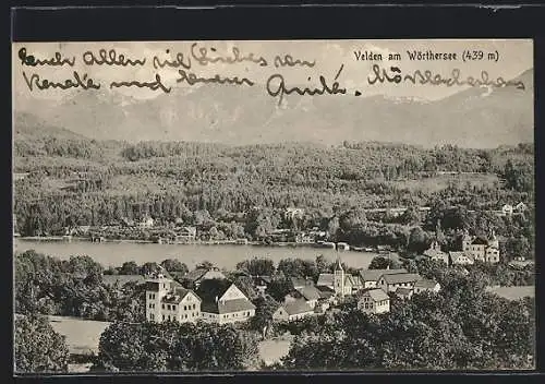 AK Velden am Wörthersee, Teilansicht mit Kirche