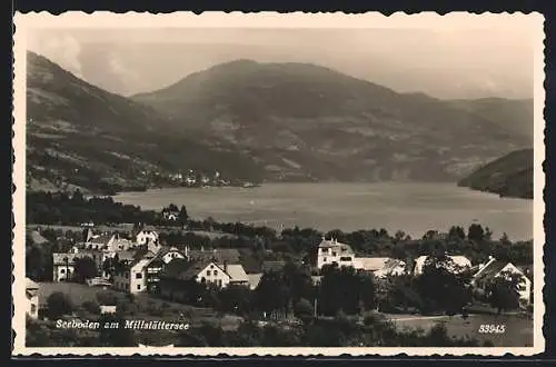 AK Seeboden am Millstättersee, Teilansicht mit Bergen