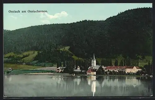 AK Ossiach am Ossiachersee, Uferpartie mit Kirche