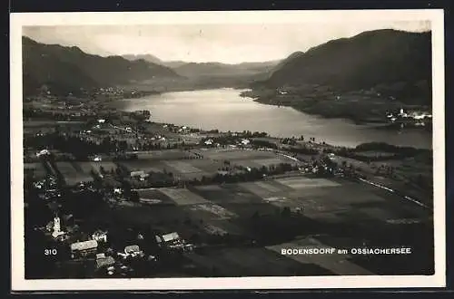 AK Steindorf am Ossiacher See, Bodensdorf, Panorama mit Kirche