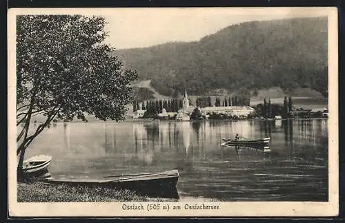 AK Ossiach am Ossiachersee, Uferpartie mit Kirche