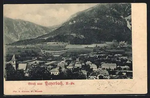 AK Payerbach /N.-Oe., Teilansicht mit Bergen