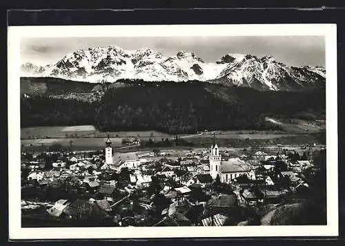 AK Schladming /Ob.-Steiermark, Teilansicht mit Dachsteingruppe