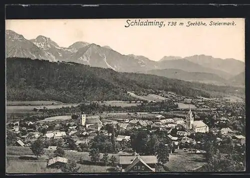 AK Schladming /Steiermark, Teilansicht mit Kirche