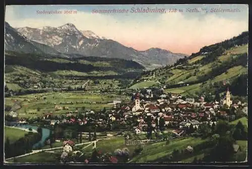 AK Schladming /Steiermark, Teilansicht mit Stoderzinken