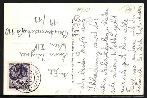 AK Schladming, Strassenpartie mit Gasthof zur alten Post