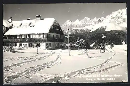 AK Rohrmoos, Gasthaus Moser im Schnee