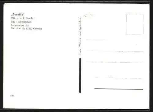 AK Seeboden /Kärnten, Seevilla J. u. I. Pichler