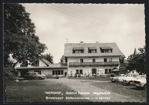 AK Feldkirchen in Kärnten, Briefelsdorf /Maltschachersee, Gasthof-Pension Berghof Migglautsch