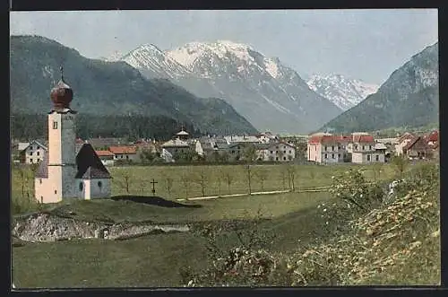 AK Reutte, Gesamtansicht mit Lechtaler Alpen