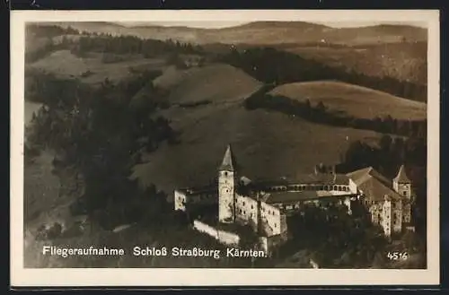 AK Strassburg, Schloss Strassburg vom Flugzeug aus