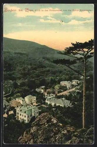 AK Baden bei Wien, Helenenthal von der Ruine Rauenstein aus