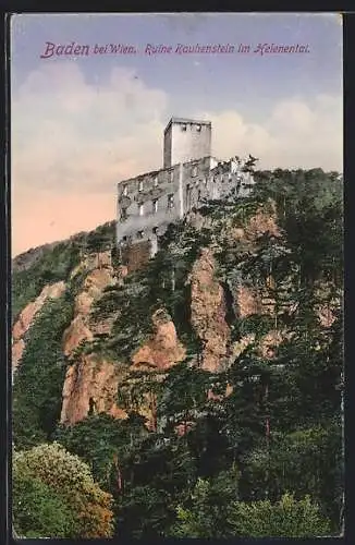 AK Baden, Ruine Rauhenstein im Helenental