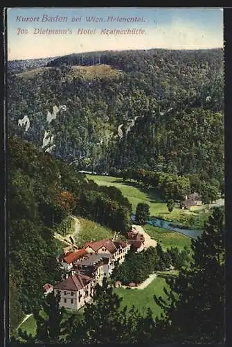AK Baden bei Wien, Helenental, J. Dietmanns Hotel Krainerhütte