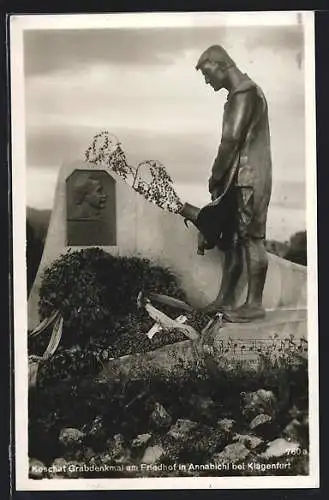 AK Klagenfurt, Koschat Grabdenkmal auf dem Friedhof Annabichl