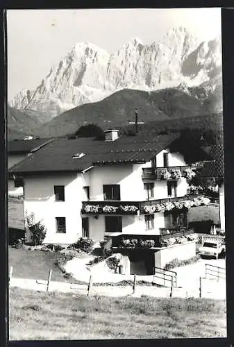 AK Rohrmoos, Haus Wiederkehr Fischbacher aus der Vogelschau