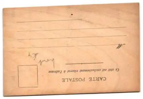 Holz-AK Zeichnung von zwei Reihern an einem Strand