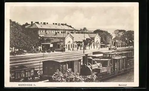 AK Marchegg, Bahnhof von der Gleisseite