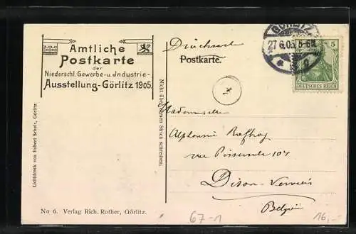 AK Goerlitz, Niederschlesische Gewerbe- und Industrie-Ausstellung 1905, Ausstellungsgelände