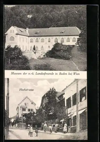 AK Baden, Museum der niederösterreichischen Landesfreunde, Hochstrasse