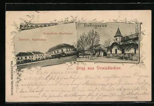 AK Traiskirchen, Detter`s Gasthaus, Bahngasse