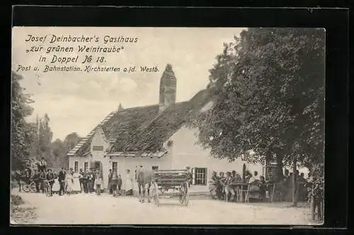 AK Kirchstetten a. d. Westb., Josef Deinbachers Gasthaus zur grünen Weintraube, Doppel 18