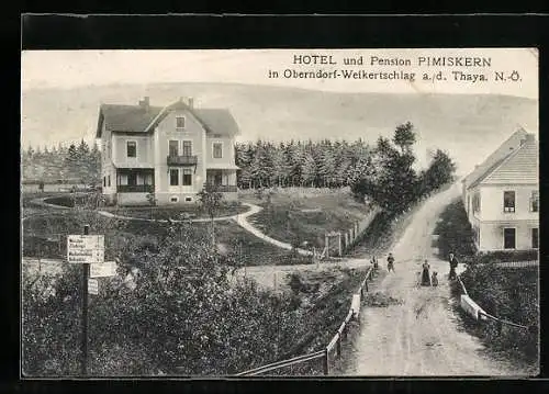 AK Oberndorf-Weikertschlag a. d. Thaya, Hotel und Pension Pimiskern