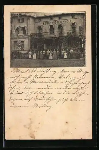 Vorläufer-AK Müritz, 1893, Hotel der Geschwister Moll