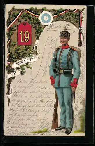 Lithographie Regiment 19, Soldat