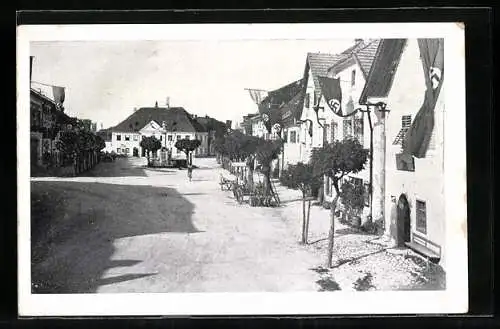 AK Wimsbach, Ortspartie mit Markthaus, Gendarmerie, Reichspostamt, n