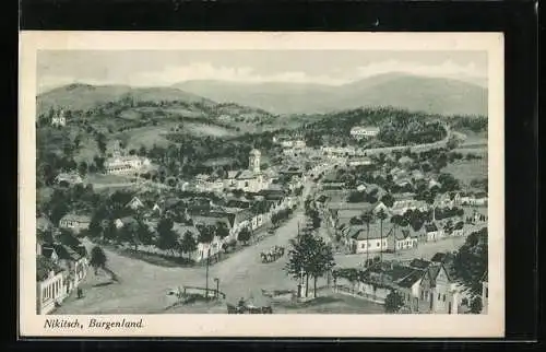 AK Nikitsch, Blick auf Strassenkreuzung von oben