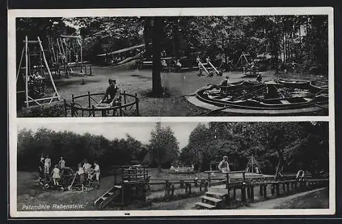 AK Siegmar, Gasthof Pelzmühle Rabenstein, Kinderspielplatz