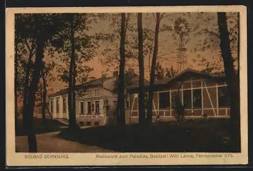 AK Bernburg, Restaurant zum Paradies
