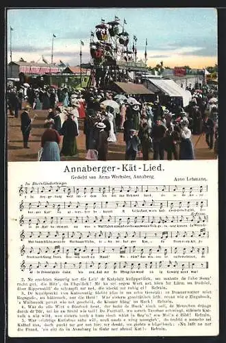 AK Annaberg / Erzg., Volksfest Annaberger Kät, Annaberger-Kät-Lied