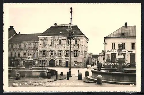 AK Retz, Motiv vom Hauptplatz Gasthof zum weissen Löwen