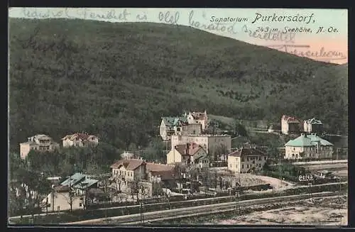 AK Purkersdorf, Sanatorium aus der Vogelschau