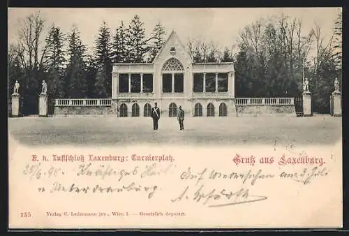AK Laxenburg, K. k. Lustschloss Laxenburg, Blick auf den Turnierplatz
