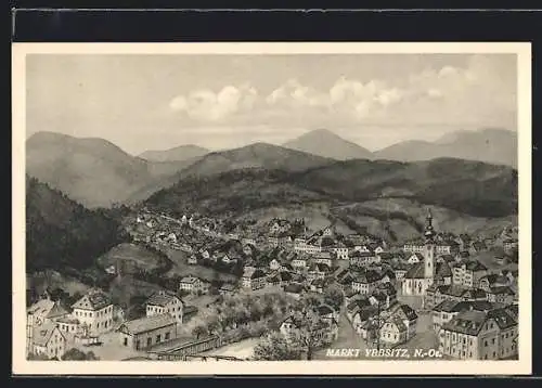 AK Ybbsitz, Ortsansicht aus der Vogelschau