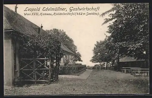 AK Wien, Gasthaus von Leopold Edelmüllner, Hameau, Holländerdörfel