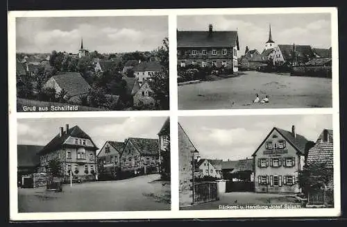 AK Schallfeld, Bäckerei und Handlung Josef Selsam, Strassenpartie